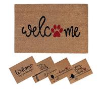 SPOTTED DOG GIFT COMPANY Zerbino Ingresso Esterno Interno 40x60 cm - Zerbino Ingresso Casa In Fibra Naturale di Cocco, Resistente - Con Base Antiscivolo con Gatto Cane Zampa
