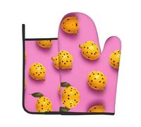 Spotted Passion fruit Guanti resistenti al calore, guanto da forno in due pezzi e presina, essenziali per cucinare, cuocere al forno e grigliare