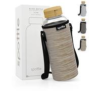 spottle Borraccia in Vetro con Custodia in Neoprene, Bottiglia in Vetro Borosilicato con Tappo a Vite in Bambù - Lavabile in Lavastoviglie, Adatta a Tutte le Bevande, Senza BPA, 1,5L