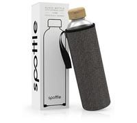 spottle Borraccia in Vetro con Custodia in Neoprene, Bottiglia in Vetro Borosilicato - Lavabile in Lavastoviglie, Adatta a Tutte le Bevande, Senza BPA, 1L