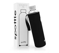 spottle® Bottiglia di Vetro 750ml con Custodia in Neoprene - Nero | Ermetica, Senza BPA, Lavabile in Lavastoviglie