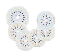 SPOUPKFKCK 5 pezzi lampada a LED 9 W 12 15 18 DC12V Ra80 2835 tallone lampadina circolare bianco caldo utilizzato luce mobile accessorio lavagna luminosa(5pcs Warm White,9W 12V 0.75A)