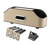 Spourita Sichuny Organizer per Posteriore per Poggiatesta Auto con 2 Portabicchieri, Portacellulare, Ganci e Accessori per Fazzoletti - Beige