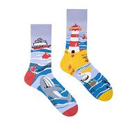 Spox Sox - calze colorati e divertenti, calzini fantasia e folli - regalo divertente, 36-39, Riva del mare e del lago
