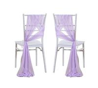 SPPEOUKJ 10/50Pcs 17x250cm Chiffon Chair Sashes 2PCS/Set Sage Pink Ivory Sash Wedding Chair Covers Ribbon Wedding Party Aisle Chair Decor(Purple,10 PCS)