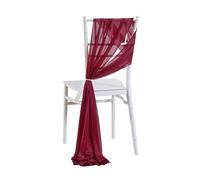 SPPEOUKJ 10/50PCS Chiffon Chair Sashes Cover Aisle Decorations Draping Fabric Wrinkle-Free with Tie for Party Wedding Decorate Banquet(Burgundy,10 PCS)