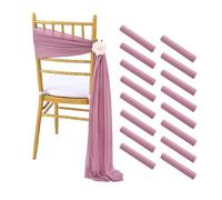 SPPEOUKJ 10/50PCS Chiffon Chair Sashes Wedding Chair Decoration for Wedding Aisle Decorations Party Banquet Event Baby Shower 17x250cm(Rose Gold,10 PCS)