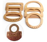 SPPEOUKJ 2 Pezzi Borsa a Mano in Legno Rettangolare Ovale con Foro, Manico a Mano, Borsa Intrecciata, Accessori for Bagagli(Color11,2pcs)