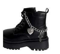 SPPEOUKJ 2 pezzi di catena for scarpe a forma di croce cava in metallo, scheletro multistrato in acciaio inossidabile for stivali da donna, accessori decorativi for gioielli fai da te