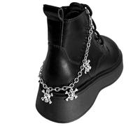 SPPEOUKJ 2 pezzi di catena for scarpe a forma di croce cava in metallo, scheletro multistrato in acciaio inossidabile for stivali da donna, accessori decorativi for gioielli fai da te