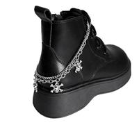 SPPEOUKJ 2 pezzi di catena for scarpe a forma di croce cava in metallo, scheletro multistrato in acciaio inossidabile for stivali da donna, accessori decorativi for gioielli fai da te
