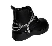 SPPEOUKJ 2 pezzi di catena for scarpe a forma di croce cava in metallo, scheletro multistrato in acciaio inossidabile for stivali da donna, accessori decorativi for gioielli fai da te