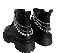 SPPEOUKJ 2 pezzi di catene for scarpe in metallo con ciondolo a forma di perla cava, accessori for scarpe da donna, stivali, feste, gioielli fai da te alla moda