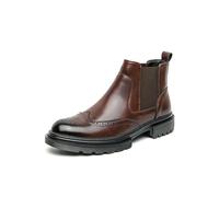 SPPEOUKJ Eleganti stivaletti in pelle da uomo, classici, for il tempo libero, da passeggio, da lavoro, da esterno, stivali Chelsea, calzature da uomo(Brown,39(EU-38.5))