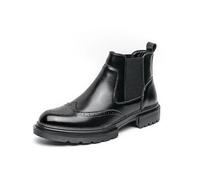 SPPEOUKJ Eleganti stivaletti in pelle da uomo, classici, for il tempo libero, da passeggio, da lavoro, da esterno, stivali Chelsea, calzature da uomo(Black,40(EU-39.5))