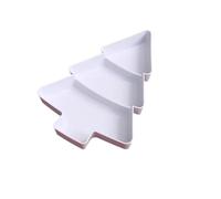 SPPEOUKJ Forma di albero di Natale Soggiorno Caramelle Snack Noci Semi Frutta secca Piatto di plastica Piatti Ciotola Piatti for la colazione Vassoio Stoviglie(White,2pcs)