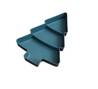SPPEOUKJ Forma di albero di Natale Soggiorno Caramelle Snack Noci Semi Frutta secca Piatto di plastica Piatti Ciotola Piatti for la colazione Vassoio Stoviglie(Blue,4PCS)