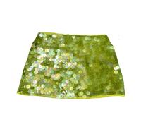 SPPEOUKJ Minigonne Corte con Paillettes Donna Summer Party Shiny Sparkle Side Split Bowknot Legato Scavato a Vita Bassa(Green,L)