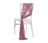 SPPEOUKJ Set of 10 Like Chiffon Chair Sashes Wedding Chair Decoration for Aisle Decorations Party Banquet Event Baby Shower，17x250cm Long(Rose Gold)