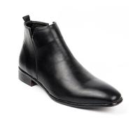 SPPEOUKJ Stivali Chelsea alti da uomo in stile britannico, stivali in pelle da lavoro, stivaletti casual alla caviglia, stivali classici da lavoro eleganti for uomo(Black 2,43)