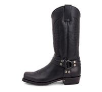 SPPEOUKJ Stivali da cowboy western da uomo, stivali casual in pelle, stivali da cavaliere for uomo, stivaletti retrò ricamati a metà polpaccio, Botas Hombre(Black,42)