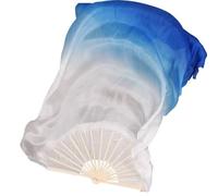 SPPEOUKJ Velo di Seta di Danza del Ventre 100% Seta Fan Pairs (1L + 1R) Accessorio for Costume di Danza del Ventre Leggero e Fluido for Studio Musicale Lode della Chiesa(Silver,210cmX90cm)