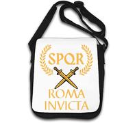 SPQR Roma Invicta - Borsa a tracolla, colore: Bianco