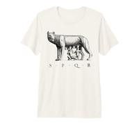 SPQR Roma Romana Lupo Romolo Remo Maglietta Premium
