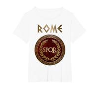 SPQR Simbolo dell'Antica Roma Maglietta, Donna Plus-Size, Bianco, 1X