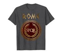 SPQR Simbolo dell'Antica Roma Maglietta, Uomo, Grigio Scuro, 3XL