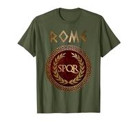 SPQR Simbolo dell'Antica Roma Maglietta, Uomo, Oliva, XL