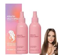 Spray alla cheratina per capelli, Spray alla cheratina per capelli, Trattamento lisciante alla cheratina, Maschera riparatrice all'essenza per tutti i tipi di capelli (2 pezzi)