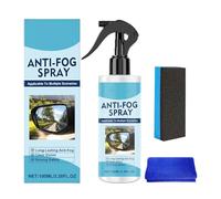 Spray Antiappannante per Auto | 100 Ml Liquido Sbrinante | Con Salvietta e Spugna per Vetri Auto | Per Occhiali Specchio Bagno Interni SUV Macchie Di