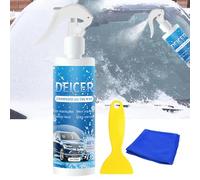 Spray Antighiaccio Auto,Spray Deghiacciante Auto,Spray Sciogli Ghiaccio Auto,Descongelador Parabrisas,Sbrinatore Parabrezza Auto,Spray Antigelo Auto,Spray Sbrinante per Auto,con Panno e Raschietto