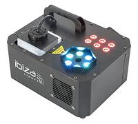 SPRAY-COLOR-1000 - IBIZA - Macchina della nebbia da 1000W con LED RGB e 2 telecomandi - Nero