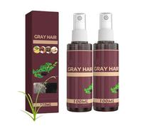 Spray colorante per capelli grigi, balsamo per piante, capelli grigi al contrario, miscele vegetali naturali, coprono le radici dei capelli grigi spray, spray per la crescita dei capelli (2 pezzi)