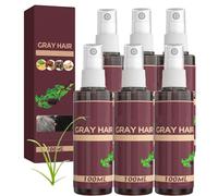 Spray colorante per capelli grigi, balsamo per piante, capelli grigi al contrario, miscele vegetali naturali, coprono le radici dei capelli grigi spray, spray per la crescita dei capelli (6 pezzi)