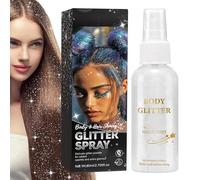 Spray Corpo Brillantina, Lacca per Capelli Effetto Scintillante in Polvere Secca, Polvere Luminosa Sciolta Accessori Halloween Ballo per Donne Uomini Pelle Viso Abiti Palco Concerto