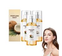 Spray corpo da donna Vanilla Coconut - profumo a lunga durata da 88 ml con olio di vaniglia naturale, idratante, rinfrescante, formato da viaggio per il corpo, profumo dolce e delicato (3 bottiglie)