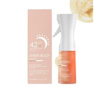 Spray corpo trasparente SPF 42, protezione solare a lunga durata, resistente all'acqua e al sudore, rinfrescante e non grasso, copertura uniforme, adatto a tutti i tipi di pelle
