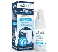 Spray Detergente per Apparecchi Acustici 30ml Udinett - Pulitore con Spazzola contro Cerume e Sporco - Pulizia Auricolari Cuffiette Bluetooth - Effetto Igienizzante Immediato - Formula Senza Alcol