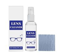 Spray Detergente per Occhiali 60ml | Liquido Detergente per Lenti | Smacchiatore Antiappannante con Panno per Schermi Fotocamere Lenti Telefoni Dispositivi Elettronici
