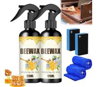 Spray di cera d'api micro-molecolarizzata naturale, cera d'api per lucidare e pulire mobili, Beeswax Furniture Polish, cera d'api spray detergente e restauratore (2pcs)