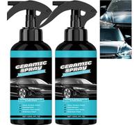 Spray di rivestimento in ceramica per auto, agente di rivestimento ad effetto rapido con strato idrofobo, vernice a cera per auto, lavaggio senza acqua per una protezione lucida duratura (2 pezzi)
