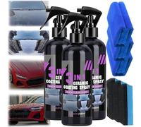 Spray di rivestimento nano ceramico 3 in 1 ad alta protezione, spray per la riparazione di graffi auto, spray lucidante per cera per auto, agente di ricondizionamento per parti in plastica (300ML,3PC)