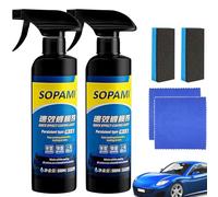 Spray di rivestimento per auto Sopami,Agente di rivestimento a effetto rapido,Spray lucidante antigraffio per auto,lavaggio senza acqua,Detergente per vetri a emulsione oleosa Sopami (2 pz)