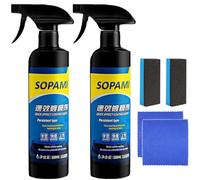Spray di rivestimento per auto Sopami,Agente di rivestimento a effetto rapido,Spray lucidante per cera auto senza acqua,Detergente per vetri a emulsione oleosa Sopami (2 pz)