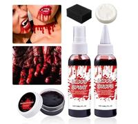 Spray di sangue finto lavabile realistico per viso, kit di trucco del sangue finto di Halloween, vampiri lavabili per i vampiri per vestiti, per il gioco del gruppo cosplay palcoscenico