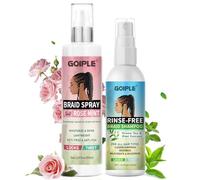 Spray idratante riparatore con acqua di rosa e shampoo senza risciacquo - Duo detergente e idratante istantaneo contro prurito, forfora e odori, per capelli intrecciati, Locks