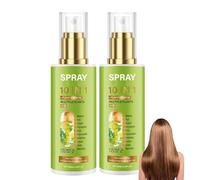 Spray lisciante e lucido 10 in 1 per capelli crespi e secchi, spray alla cheratina vegetale, balsamo spray senza risciacquo, non grasso, idratante e liscio